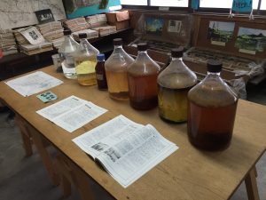 Polluted liquid which were collected.